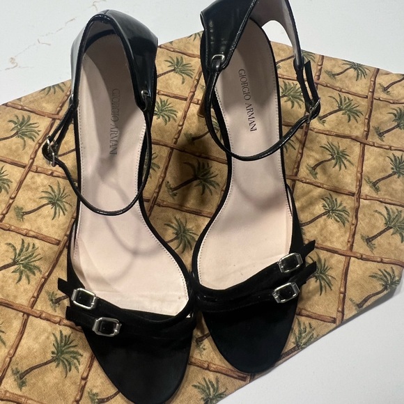 Giorgio Armani Black Strappy Heels